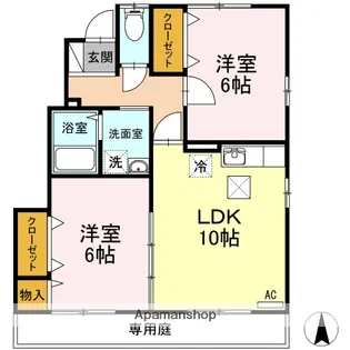グランモア石井 A棟【101号室】の間取り