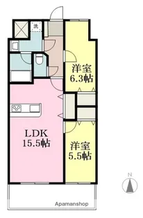 ブライムタワー古川【6階】の間取り