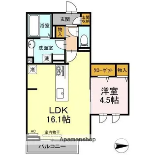 フェリシアス松原【2階】の間取り