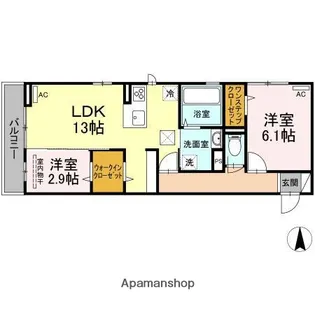 プレジデント持田 A棟【1階】の間取り