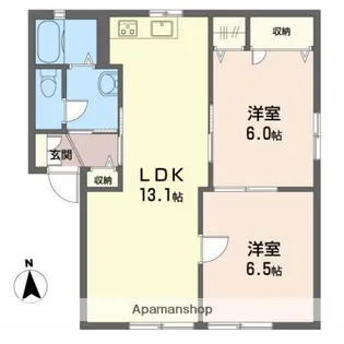 ディアス芳居 B棟【1階】の間取り