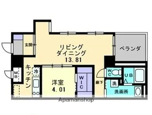 モンテ・ルーチェ喜与町【2階】の間取り