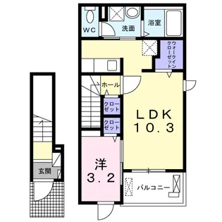 ハルカス Ⅱ【2階】の間取り