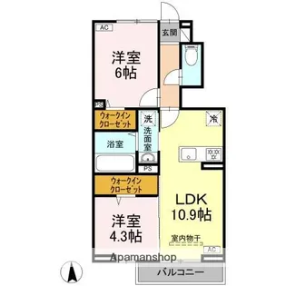 トリシア西石井【1階】の間取り