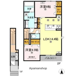 アヴェンセ B棟【2階】の間取り