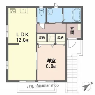 クレシエンド西垣生 B棟【2階】の間取り