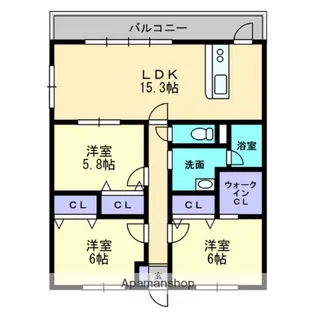エリヴェール道後【601号室】の間取り