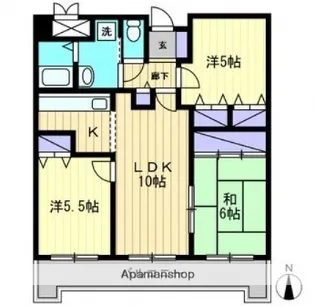 シスコ灘町キャッスル【302号室】の間取り