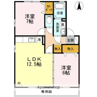 リビングタウン高岡Ⅱ【1階】の間取り