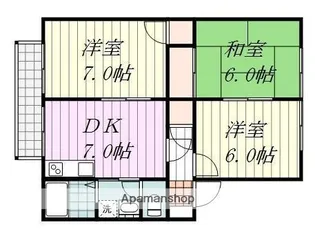 メイプル別府【1階】の間取り