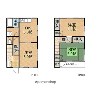 愛媛県松山市古川北2丁目【一戸建】の間取り