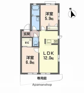 プランドール凛 A棟【1階】の間取り