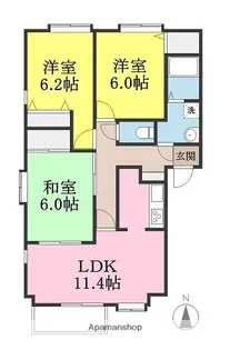 フォブール牧野 A棟【2階】の間取り