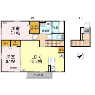 ラ シュエット B棟【203号室】の間取り