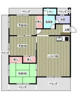 内浜ハイツ【4階】の間取り