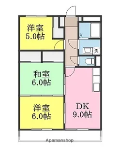 フォートレスハイツ白石【3階】の間取り
