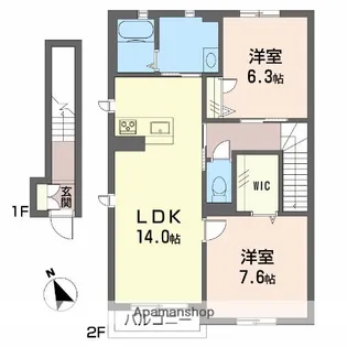 ガルテンMASAKI B棟【2階】の間取り