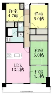 プラーナ南松山【10階】の間取り