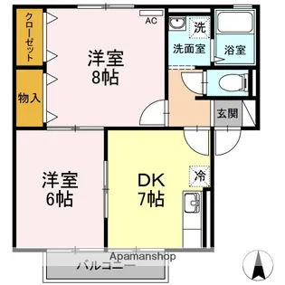 メゾン・ヴェール B棟【2階】の間取り