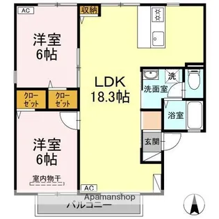 グリーンハウス A棟【2階】の間取り