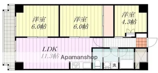 チュリス松山【304号室】の間取り