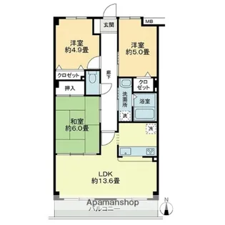 フィネス衣山【203号室】の間取り