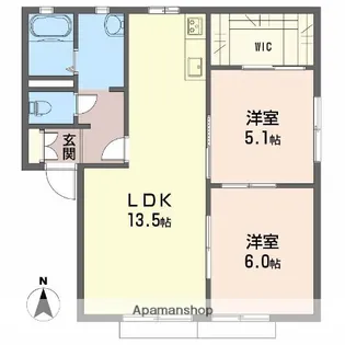 メゾン北野A棟【1階】の間取り