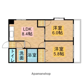 グレイスフル立花【5階】の間取り