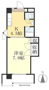 ロイヤルハイツ平和通【607号室】の間取り