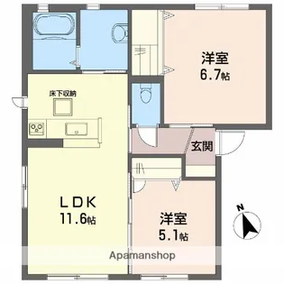 メゾン・フィオレンテ【1階】の間取り