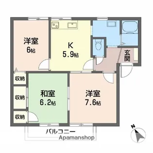 3DKの間取り画像