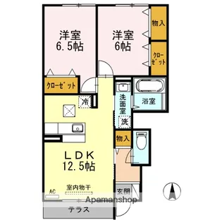 メゾン・メルベーユ【102号室】の間取り