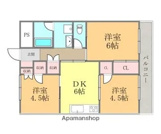 セントラル・コーポ【401号室】の間取り