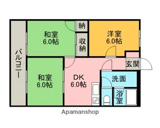 コーポ王赤【3階】の間取り