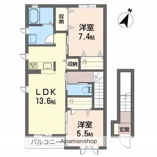 エターナル・グリーンⅠ【2階】の間取り