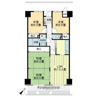 サーパス衣山壱番館【2階】の間取り