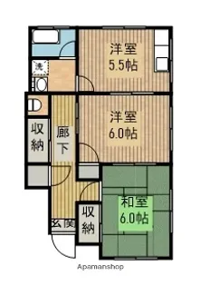 コーポ平岡【1階】の間取り