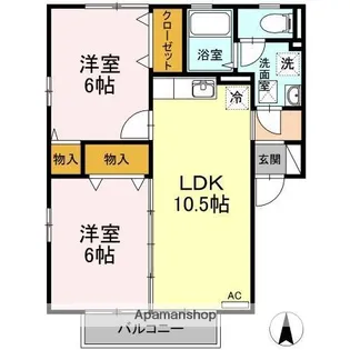 Y・サイレントビレッジ久万ノ台 A棟【2階】の間取り