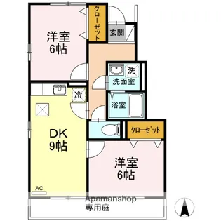 ヴィルヌーブ M【1階】の間取り