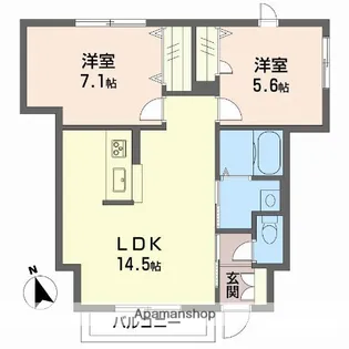 アラヴェール【101号室】の間取り