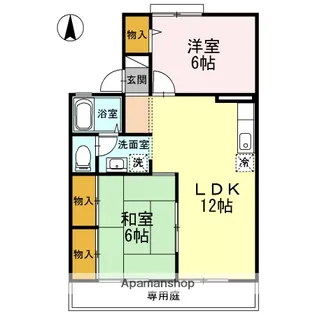 2LDKの間取り画像