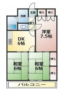 グランドールオオニシ【203号室】の間取り
