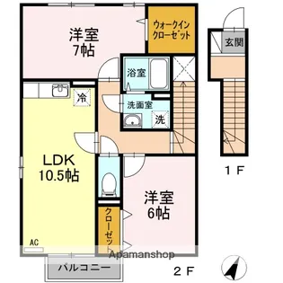 ボヌール・SN B棟【2階】の間取り