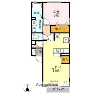 ウィット石井【1階】の間取り