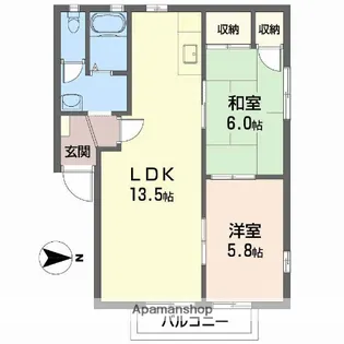 ディアスEAST A棟【2階】の間取り