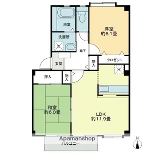 フォブール北井門 B棟【2階】の間取り