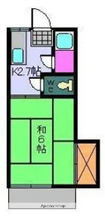 コーポ飛鳥【1階】の間取り