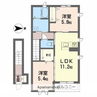 プロヌーヴ中村【2階】の間取り