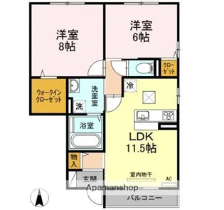 カーサ セレーナ【1階】の間取り