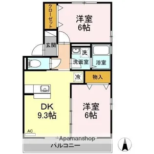 ベイリーフ河部 A棟【1階】の間取り